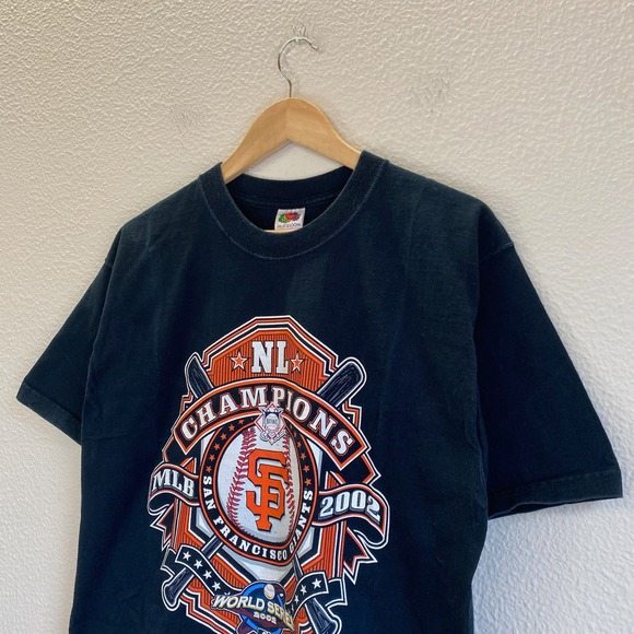 Y2K San Francisco Giants Mens Large Black Good 2002 NL Champions Tee - Picture 3 of 7